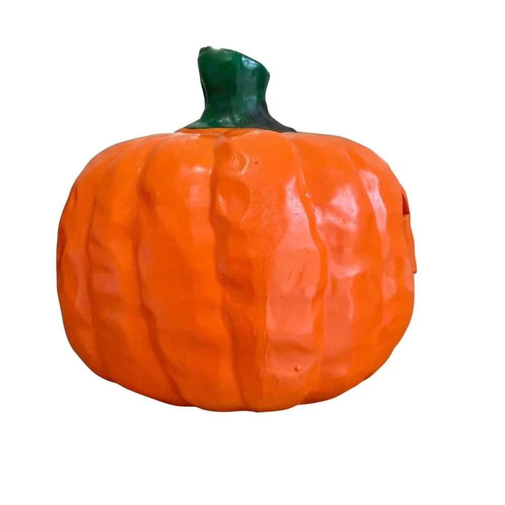 Vintage Halloween Ceramic Pumpkin Jack O Lantern in Original Box Made in Taiwan